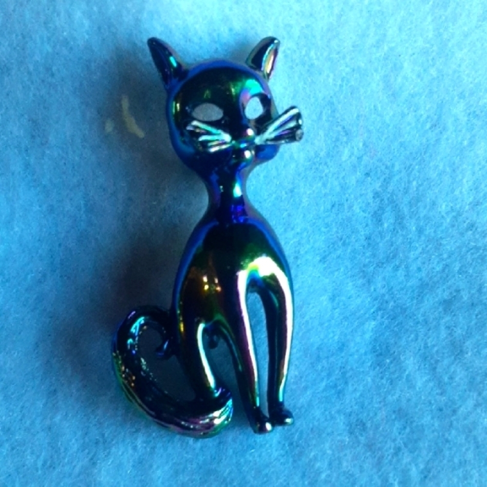 Iridescent Cat Figurine